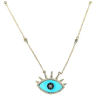 Evil Eye Diamond & Sapphire Necklace / Pendant