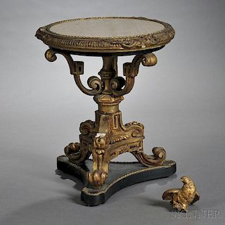 Continental Neoclassical-style Marble-top Giltwood and Gesso Occasional Table