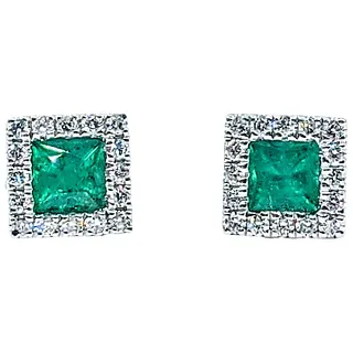 Everyday Emerald & Diamond Frame Stud Earrings