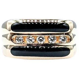 Handsome Diamond & Onyx Cocktail Ring