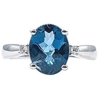 Shimmering London Blue Topaz & Diamond Ring