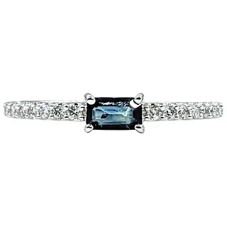 Simple Sapphire & Diamond Stacking Ring