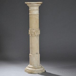 Carved Alabaster Pedestal