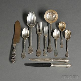 Group of Assembled French .950 Silver Flatware