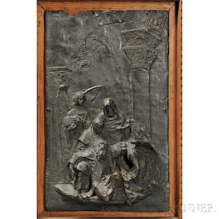 Italian School, 19th Century       Bronze Plaque Depicting the Death of a Saint