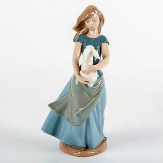 Nao By Lladro Porcelain Figurine, Girl Holding Bunny Rabbit