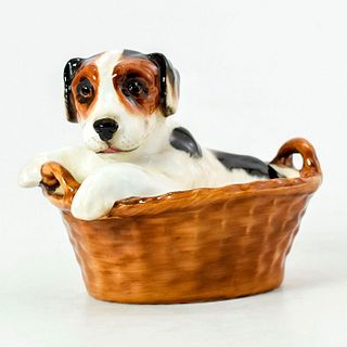 Terrier Sitting in Basket HN2587 - Royal Doulton Dog Figure