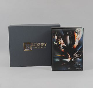LEONARDO NIERMAN. Bird of paradise. Firmado. Giclée sobre caja de piel intervenida. De la marca Luxury Art in a Box.