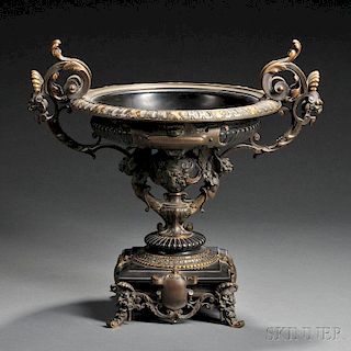 Baroque-style Bronze and Marble Urn