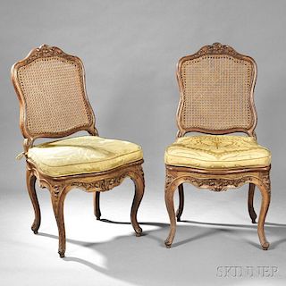 Pair of Louis XV Walnut Side Chairs