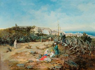 MANUEL MUÃ‘OZ Y OTERO (Jerez de la frontera, c. 1850). 
"View of Tangier", 1877. 
Oil on canvas.