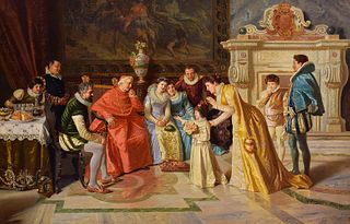 SALVATORE FRANGIAMORE (Sicily, 1853-Rome, 1915). 
"The Presentation", Rome, 1897. 
Oil on canvas.