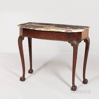 Important Chippendale Carved Mahogany Marble-top Slab Table