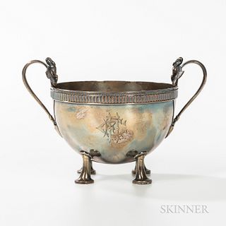 Small Gorham Isis Pattern Gold-washed Sterling Silver Presentation Bowl