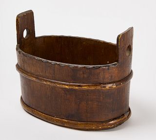 Early Carved Treen Bucket