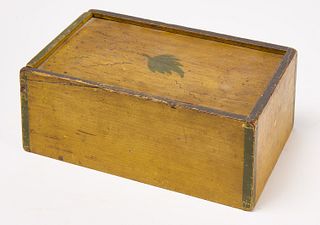 Yellow Decorated Slide Top Box