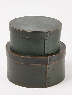 Two Pantry Boxes in Original Green Paint