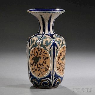 Doulton Lambeth Florence Barlow Decorated Stoneware Vase