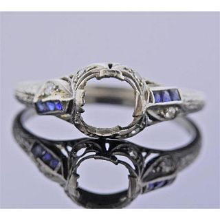 Art Deco Platinum Diamond Ring Mounting