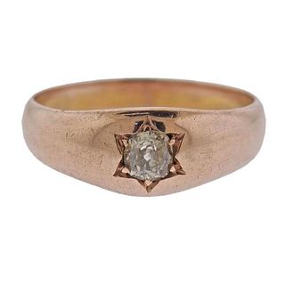 Antique 14K Gold Diamond Gypsy Ring