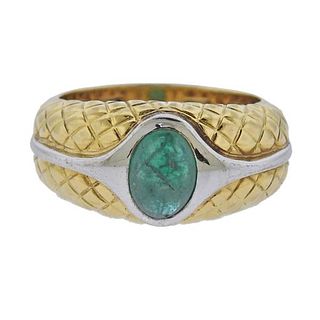 Vasari 18K Gold Cabochon Emerald Ring