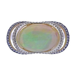 18K Gold Diamond Opal Sapphire Ring