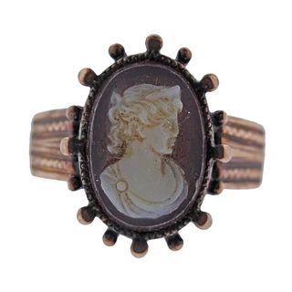 Antique Victorian 14k Gold Cameo Ring