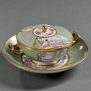 Sevres-type Porcelain Covered Bowl and Stand