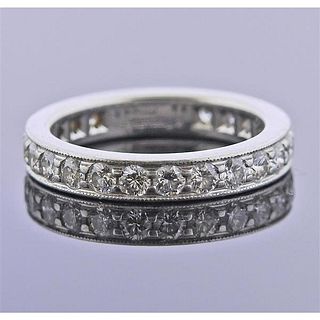 Tiffany &amp; Co Legacy Platinum Diamond Eternity Wedding Band Ring