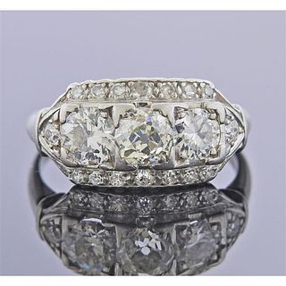 Mid Century Platinum Diamond Ring