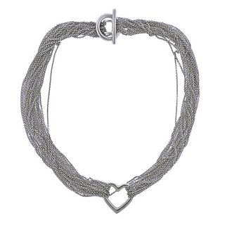 Tiffany &amp; Co Silver  Multi Strand Heart Toggle Necklace