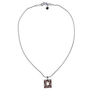 Mauboussin Paris 18K Gold Diamond Sapphire Pendant Necklace