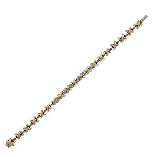 Tiffany &amp; Co Classic X 18k Gold Diamond Bracelet