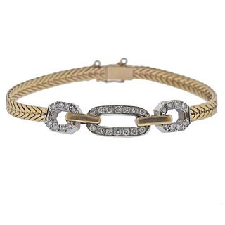 Mid Century 14k Gold Diamond Bracelet