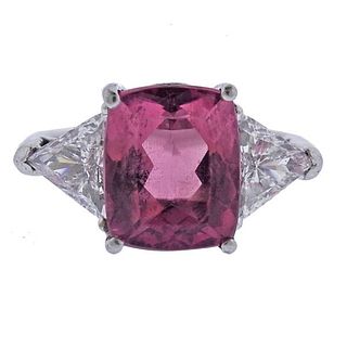 Kwiat Platinum Pink Tourmaline Diamond Ring