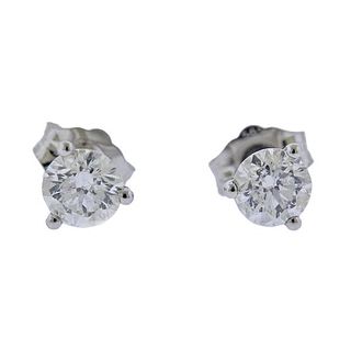 IGI Certified 14K Gold 0.82ctw Diamond Stud Earrings