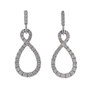 Blue Nile 14K Gold Diamond Infinity Drop Earrings