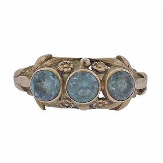 Antique 14k Gold Blue Spinel Ring