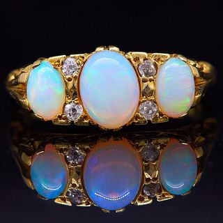 NO RESERVE, OPAL AND DIAMOND DRESS RING
