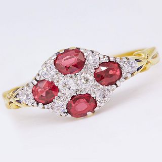 NO RESERVE, RUBY AND DIAMOND DRESS RING