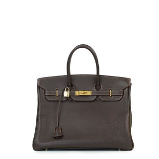 HERMÈS Birkin Handbag in Brown Leather