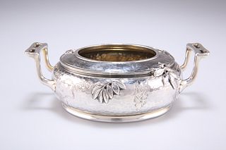 A FINE AESTHETIC MOVEMENT SILVER TWO-HANDLED SUGAR BOWL, by Richard Martin 