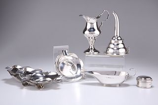 A GROUP OF SILVER, to include: A GEORGE III SILVER CREAM JUG, by Hester Bat