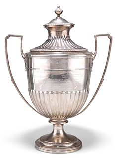 A GEORGE III LARGE SILVER CUP AND COVER, by Rebecca Emes & Edward Barnard I