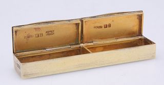 A GEORGE V SILVER-GILT DOUBLE PILL BOX, by Asprey & Co Ltd, London 1913, pl