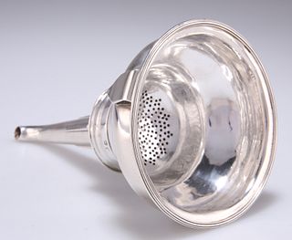 A GEORGE III LARGE SILVER WINE FUNNEL, by Michael Plummer, London 1796, of 
