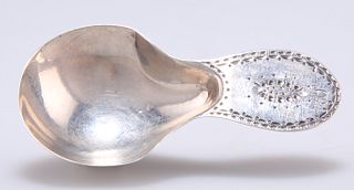 A GEORGE III SILVER CADDY SPOON, by William Burch, London 1784, with plain 