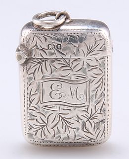 AN EDWARDIAN SILVER VESTA CASE, by Boots Pure Drug Company, Chester 1905, e