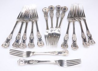 A SET OF SIX VICTORIAN SILVER TABLE FORKS, by William Hutton & Sons Ltd, Lo