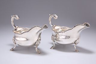 A PAIR OF GEORGE III SILVER SAUCEBOATS, by George Smith, London 1770, each 